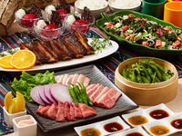 【手ぶらでBBQ】黒毛和牛カルビなどミートプレート＆スぺアリブ＋ソフトドリンクバー（5～6月限定）