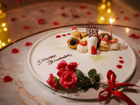 4月16日～【ローズ】　フラワー記念日プレート（Anniversary plate）