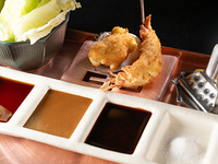 カウンター席限定 特選串揚げ15本 7000円セット（活えび、和牛、地蛤、季節の肉魚菜串）