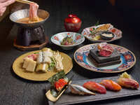 Lunchtime Special: [Edomae Sushi Beni Course] 'Yamagata Pork and Setouchi Pike Conger with Sea Urchin Shabu-Shabu' & '5 Kinds of Edomae Sushi' - 7 dishes in total [Weekday Special Price: ¥5,300 → ¥4,990 (tax included)]