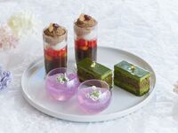 🍃テラス席確約🍃【平日】◇スイーツ6種と1ドリンクで気軽に◇🍓いちごも楽しむ🍓抹茶と紫陽花のアフタヌーンティ with 祇園辻利