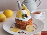 [May Only] Drink Set / Pancakes with Salted Vanilla Cream and Sugar Butter, Lemon Tea Sauce
