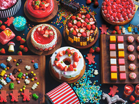 9th Anniversary Sale [Limited to 15 people on weekdays / 38% OFF] "Toys & Treats" Strawberry Sweets Buffet