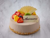 Chocolate fresh cream decorated cake [Size 4]