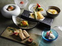 [Dinner : Hasu] A kaiseki multi-course meal featuring summer ingredients (8 dishes total)