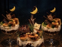 Melon parfait adorned with a crown