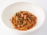 Chickpea and soy meat bolognese spaghetti
