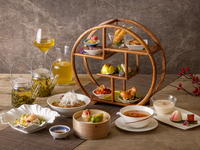 Juego de té de la tarde con dim sum