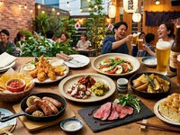 [Summer Beer Hall Plan] Double main course of barley-fed beef roast beef and juicy sausage! Summer-only, summer-filled plan ◆ Complimentary "Special Original Mojito" with your first drink!