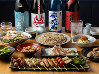 【個室確約プラン】６月スタート！こだわりの蕎麦出汁で丁寧に焼き上げる焼き鳥や名物の大せいろなど豪華全8品○焼き鳥と蕎麦コース＋2時間飲み放題付