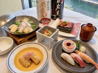 1st Anniversary Celebration! [Gourmet Lunch] "Seasonal Fish Golden Broth Mini Hot Pot with Toro-Taku Mini Rice Bowl & Edomae Sushi" "Our Specialty! Deep-Fried Radish Tempura & Domestic Beef Stone-Grilled Steak" Weekday Special Price: 2,500 yen