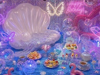 早期予約割⭐️プール×貝殻うきわのお席🫧NightPool × Mermaid Afternoontea