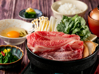 【昼呑み贅沢ランチ】黒毛和牛のすき焼き御膳＋飲み放題付 5000円