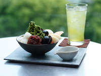 【7月～】フルーツあんみつ  和三盆のアイスクリームと抹茶のグラニテ（ディナータイム／店内席／90分制）