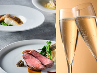 🥂7月おすすめ・土日祝のお得ランチ🥂【乾杯酒プレゼント！】夏野菜と冷製バロティーヌやスズキのベニエ、メインに国産豚ローストか国産牛サーロインステーキ、ロッシーニを選べるランチ全5品-SHIKITEI-