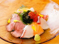 Wagyu & Sashimi on the rice