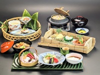 [Kaga Saisai] ~Late Summer: A Time to Cherish Summer~ Only 20 servings per day! A new course menu featuring refreshing basket servings and chilled dishes, complete with a small ceramic bowl; includes 1 drink.