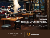 25% OFF on The Cellar's Signature Set Menu (1 pax)