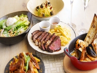 [Party Plan] A lavish 6-course meal featuring two main dishes—including fish, beef harami steak, and daily special pasta—plus 150 minutes of free-flowing drinks