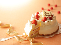 【事前決済】オプション　お祝いケーキ（イチゴ生クリーム・直径18cm）