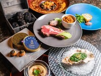 【Gourmandコース】旬の食材やトリュフ、キャビア等の高級食材を使用し、魚介のお料理やシェフ厳選のお肉まで楽しめるグルメなあなたの為のコース　全８品