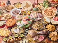 【10周年記念企画：土日祝】＜乾杯ドリンク付き＞北海道グルメ！北海道の豊かな海の恵みや郷土料理で満喫 スイーツはぶどうや栗、かぼちゃなどの味覚のスイーツが満載！D