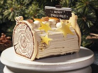 【2026 Christmas】 Bûche de Noël Marron Orange, 12cm