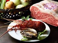 Private Room [Regular Price] Dinner "HARIMA" A Choice of Two from Kobe Beef, Abalone and Japanese Lobster 53,600 yen
