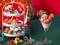 【土日祝】いちごのプレゼントボックスミニパフェ付◇真っ赤ないちごのクリスマスアフタヌーンティー