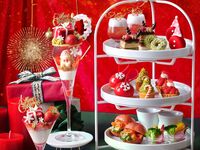 2時間カフェフリー【土日祝：パフェ付き】真っ赤ないちごのクリスマスアフタヌーンティー