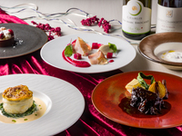 [Xmas2026] 6-course meal including steamed sea bream and Japanese Black Wagyu beef stewed in red wine + free drinks