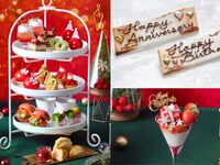 🎄早割10%OFF🎄【12/19・20・24・25】メッセージプレート＆紅茶のクリスマスプチギフトプレゼント！いちごのプレゼントボックスミニパフェ付◇真っ赤ないちごのクリスマスアフタヌーンティー