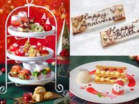 🎄早割10%OFF🎄【12/19・20・24・25】メッセージプレート＆紅茶のクリスマスプチギフトプレゼント！いちごのナポレオンパイ付◇真っ赤ないちごのクリスマスアフタヌーンティー