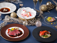 ◆【Xmas】ゴージャスコース：オマール海老と厳選黒毛和牛のWメイン含む全5品、乾杯ドンペリニヨン付き