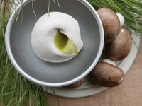 Mushroom ice cream with pine scent