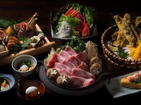 【ご宴会/大皿/歓送迎会】特選黒毛和牛のすき焼きコース(全7品)2時間飲み放題付7000円