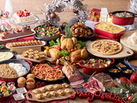 【Xmas2026】ディナー！夜にはローストターキー、ローストビーフ、握りたてお寿司、揚げたての天麩羅が登場！12/18~12/20・12/24~12/25