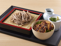 Soba noodles and pork fillet cutlet small bowl set