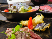 Online Reservation Only, Early Bird Discount, Kobe Beef 29 Lunch Set with Kobe Beef Sushi and Salad, Main Steak is Kobe Beef Lean Cut, 9 Dishes