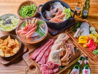 [From November] Enjoy a choice of hotpots, meat and seafood♪ Winter BBQ plan (3 hours) [Includes all-you-can-drink including alcohol]