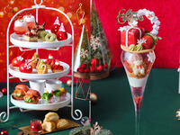 11月限定10%OFF【平日】いちごのプレゼントボックスパフェ付◇真っ赤ないちごのクリスマスアフタヌーンティー